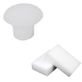 thumbnail image 1 of 50x Plastic Round Shaped Cover Screw Cap Lid White & 10 Pieces Magic Sponge Eraser Kitchen Duster, 1 of 7
