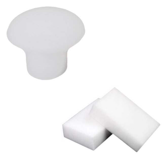 50x Plastic Round Shaped Cover Screw Cap Lid White & 10 Pieces Magic Sponge Eraser Kitchen Duster