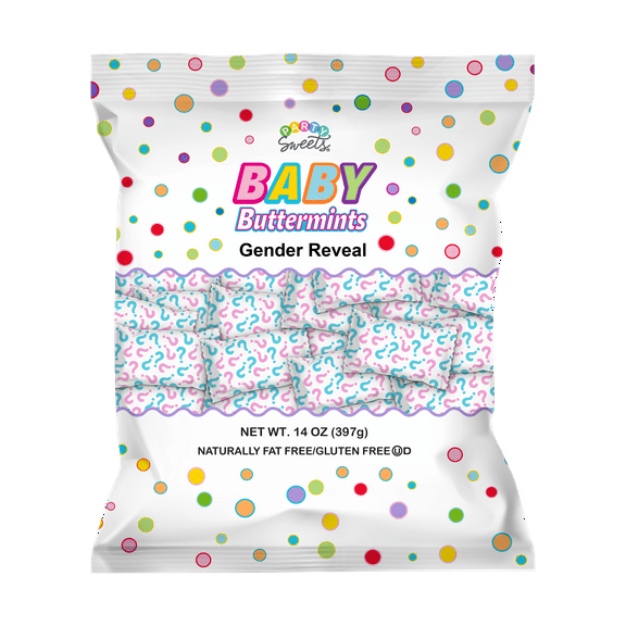 Party Sweets Baby Shower Buttermints, Gender Reveal, Gluten Free, Fat Free, 14 oz
