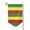 Sharp Corner, variant on Ethiopian Flag Double Sided Garden Flag for Indoor Outdoor Decorations 12.5 * 18 Inches Square