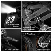 20 Fat Tire Electric Bike for Adults, 1500W Peak Dirt Ebike, 48V 17.5Ah Battery, Electric Mountain Bike for Men, UL2849