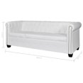 thumbnail image 4 of vidaXL Chesterfield 3-Seater Artificial Leather White, 4 of 4