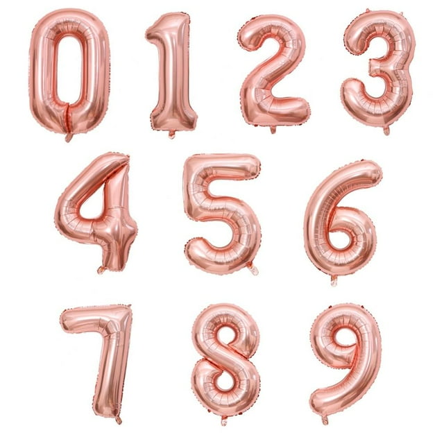 40 Inch Rose Gold Jumbo Digital Balloons,Numbers Balloon 09 Foil Mylar Big Birthday Party
