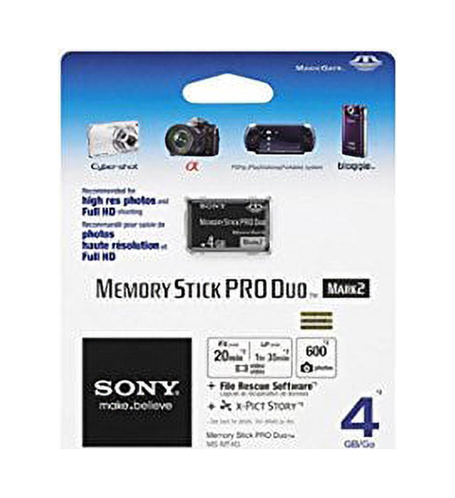 Sony 4GB Memory Stick Pro Duo Card Storage For Cameras PSP Sony Memory ...