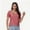 redstripe, variant on Tops for Women Summer Casual Ruffle Trim Sleeve Square Neck T Shirts