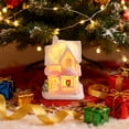 thumbnail image 5 of LED Lighted Christmas Village House Ornaments, Resin Mini Snow Houses Figurines, Winter Village Desktop Decoration for Home Office Tabletop Decor, 5 of 5
