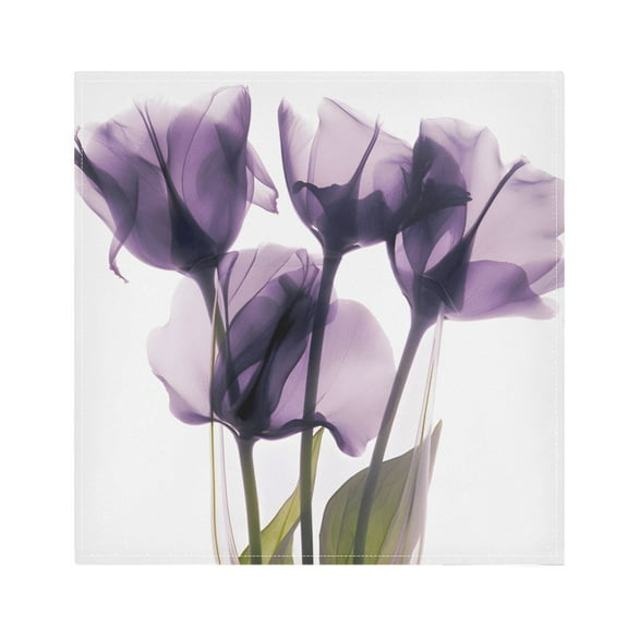 JSTEL Purple Calla Lily Cloth Napkins Set of 1, 20x20 Inch Washable and Reusable Napkin for Decoupage Dinner Party Everyday Use