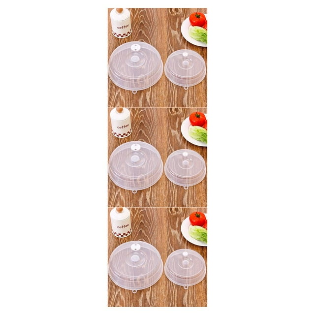 tamizeot Couvercle de Plaque de Four à Micro-Ondes Rond Remplacement Lavable Anti-Éclaboussures Résistant à l'Huile Accessoires de Vapeur 23x5.5cm 3Ensemble