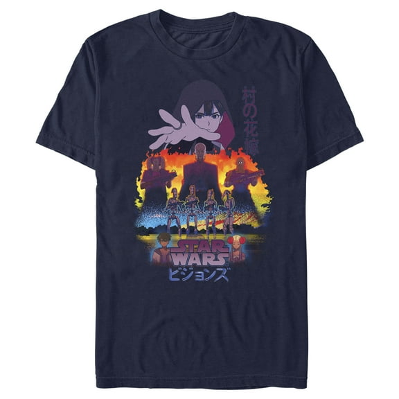 Men's Star Wars: Visions The Village Bride Graphic Tee Navy Blue Small