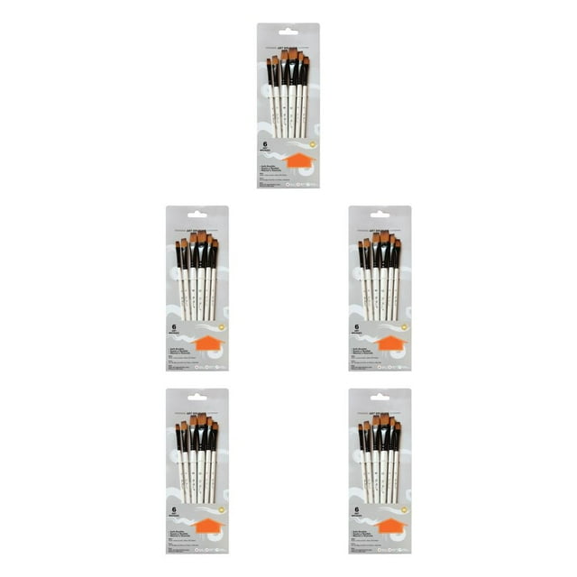 Kit de pinceles para acuarela Injueey 6 unids/set pelo de nailon mango de madera
