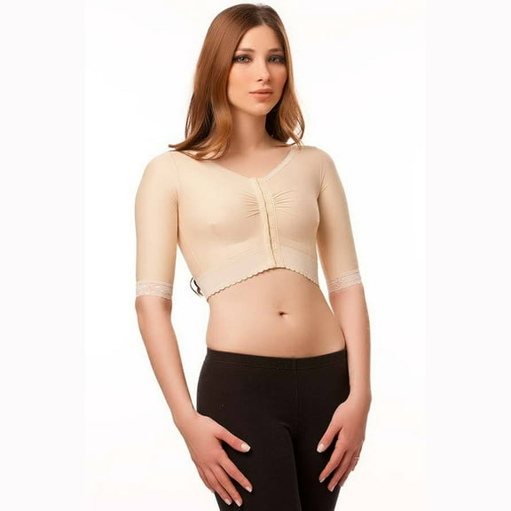 Isavela VS02 - SS Underbust Length Vest with Short Sleeves - Small - Beige