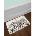 thumbnail image 2 of Music Bath Mat, Jazz Men Band Playing Beats in New York at Night Retro Style Illustration Print, Non-Slip Plush Mat Bathroom Kitchen Laundry Room Decor, 29.5 X 17.5 Inches, Red Black Ecru, Ambesonne, 2 of 2