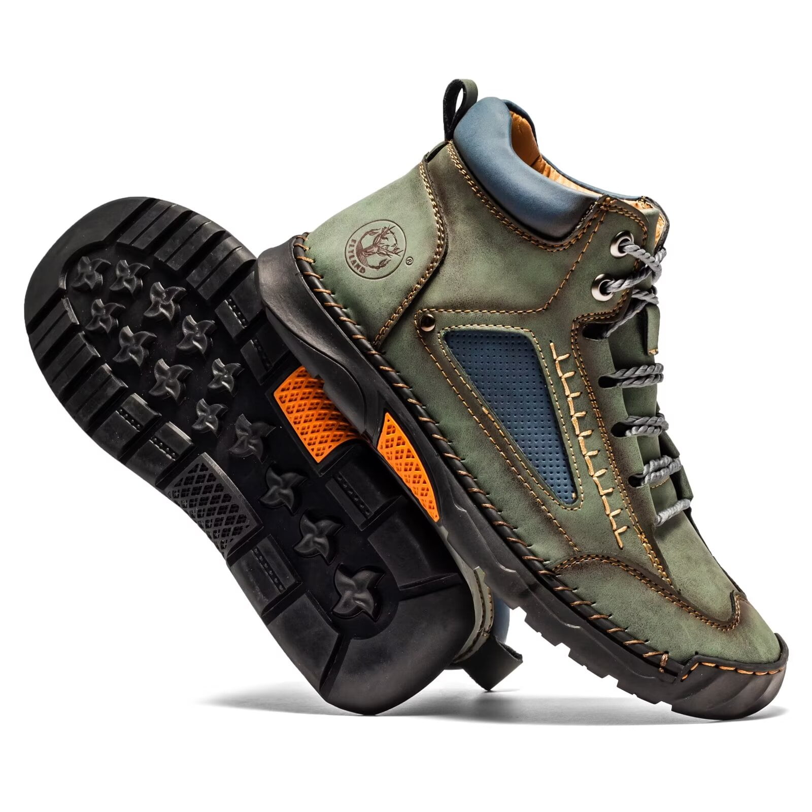 FLYLAND Men's Casual Leather Fashion Sneakers Ankle Chukka