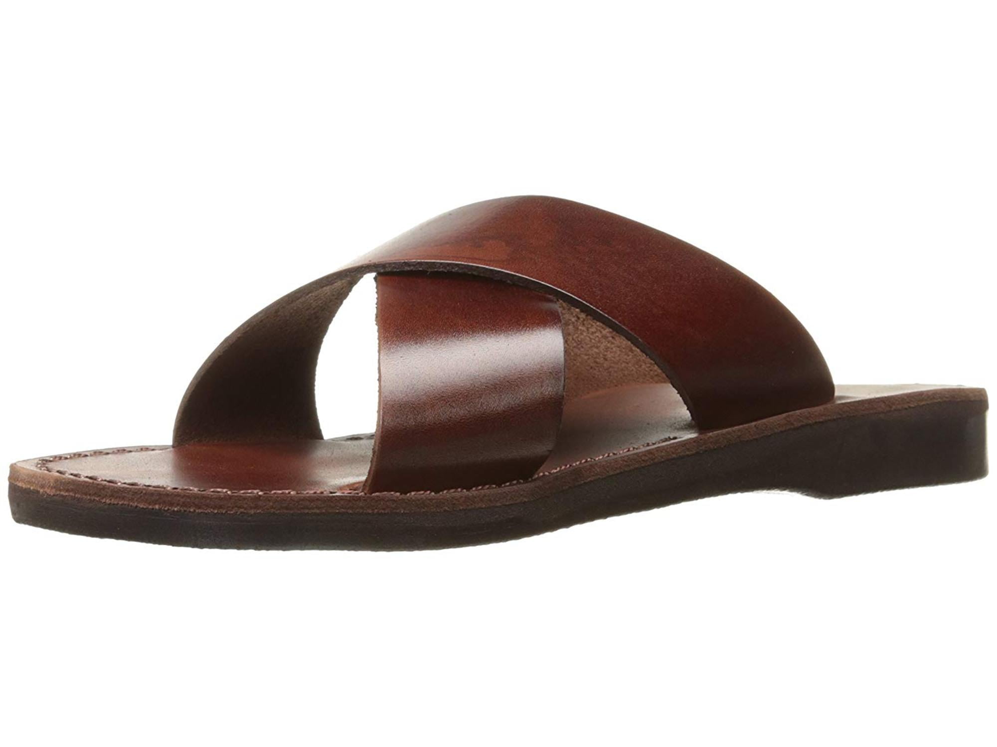 Jerusalem Sandals Womens Elan Leather Open Toe Casual Sport, Brown