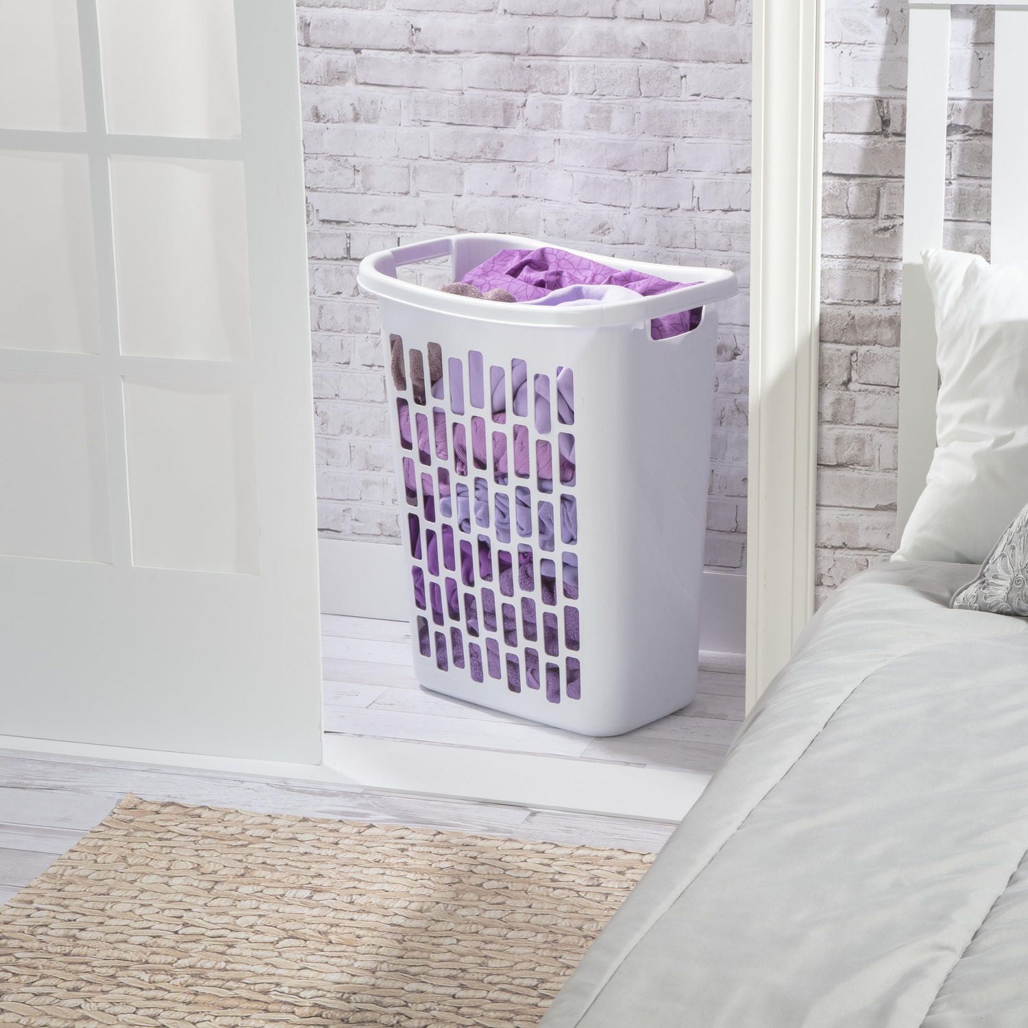 Sterilite Rectangular Open Hamper, White