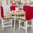 thumbnail image 3 of Pure Red Chair Back Covers, Removable Chair Covers for Dining Chairs Set of 4, Washable Chairs Slipcovers Back Seat Protector for Wedding Party 19"x20", 3 of 9