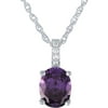 Believe by Brilliance Gemspirations Sterling Silver Plated Simulated Amethyst and CZ Oval Earring and Pendant 2-Piece Set