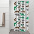 thumbnail image 2 of Colorful Dinosaurs Silhouettes Pattern Shower Curtain 36"x72" ,Bathroom Decorative Shower Curtains Set with 12 Hooks,Modern Waterproof Washable Shower Curtain, 2 of 6