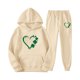 thumbnail image 2 of Gibobby Sudaderas de Forro Polar y Pantalones Nuevo Conjunto de Sudadera con capucha informal, , monocromática, Plus St, estampado de cuatro hojas, sudadera c(Beige,XL), 2 of 4