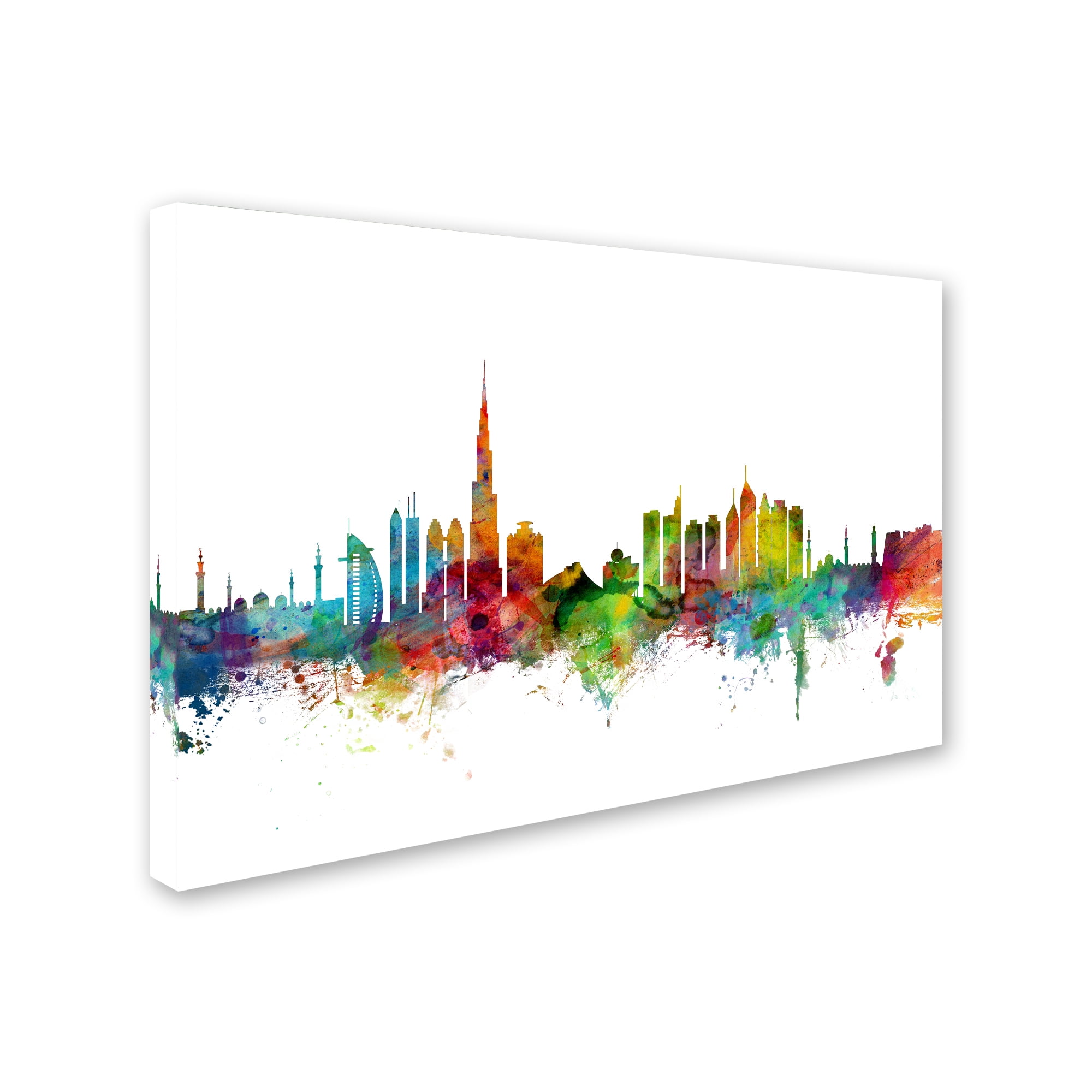 Trademark Fine Art "Dubai Skyline" Canvas Art by Michael Tompsett