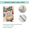 thumbnail image 2 of Happy Birthday House Flag Big Colorful Cake Candles Balloon Yard Flag Burlap Vertical Double-Sided Party Outdoor Home House Decoration 28 x 40 Inch(Large), 2 of 3