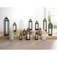 thumbnail image 4 of 19.75" Black and Clear Contemporary Sleek Candle Lantern with Hinged Door, 4 of 4
