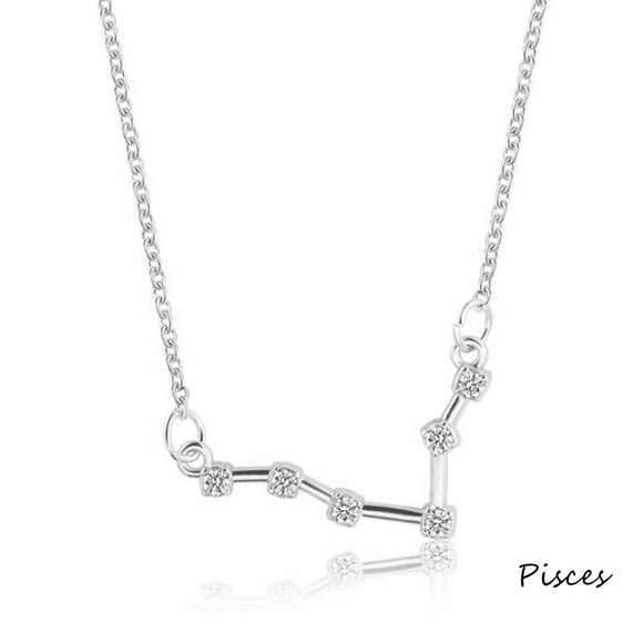 Openpig Sterling Silver Astrology 12 Constellation Horoscope Astrology Zodiac Necklace Birthday Jewelry for Women
