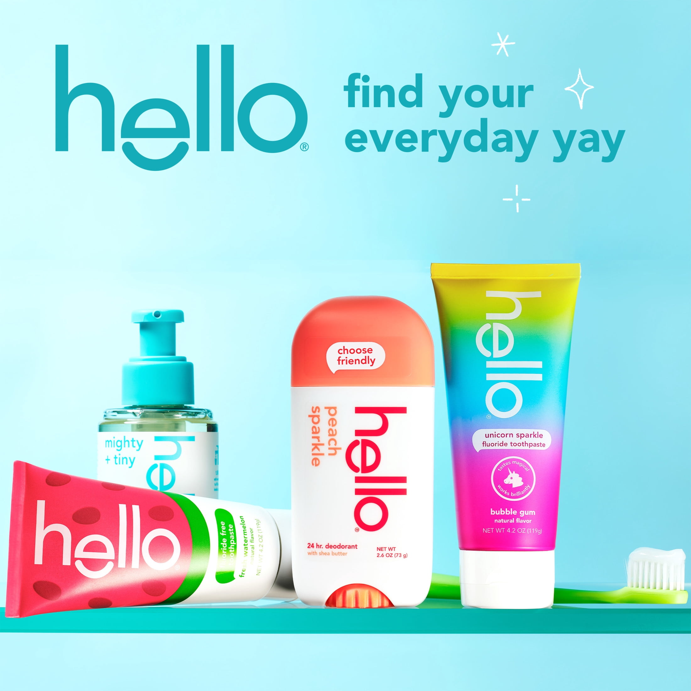 hello Adult Soft Bristle Toothbrush Pack, Blue and Green, 2 Count
