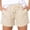 Beige, variant on Vivianyo HD Shorts for Women Summer Clearance Womens Plus Size Drawstring Casual Elastic Waist Pocket Loose Solid Shorts Pants