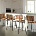 thumbnail image 5 of Homy Casa 26.7" Counter Height Bar Stools, Set of 2, Brown Faux Leather, for Bistro Kitchen Island, 5 of 10
