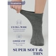 thumbnail image 3 of HUGH UGOLI Women Diabetic Ankle Socks, Super Soft & Thin Bamboo Socks, Wide & Loose, Non-Binding Top & Seamless Toe, 4 Pairs, Melange Gray, Shoe Size: 10-12, 3 of 5