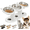 White, variant on Non-Slip Elevated Pet Feeder with 3 Bowls, 2026 New Cat Feeding Station with 3 Stainless Steel Bowls, 15°Tilted Raised Pet Food Bowls with Stand for Dogs and Cats (Wood)
