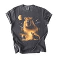 thumbnail image 2 of Capybara Howling at the Full Moon Graphic T-Shirt, Vintage 90s Galaxy Animal Tee, Capybara Lover Gift, 2 of 3