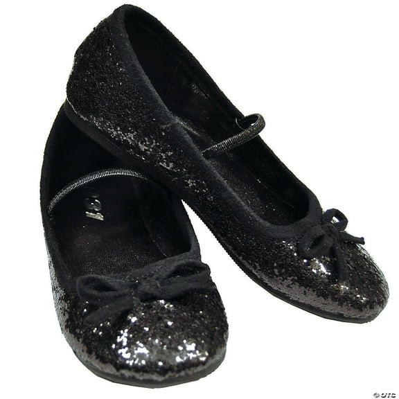 Ellie Shoes - Flat Ballet Glitter Child Black - Child Shoe L (2 - 3)