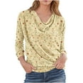 thumbnail image 2 of Neewe Women Long Sleeve Tops Dressy Casual V Neck Tshirts Basics Tee 2025 Fall Trendy Clothes, 2 of 5