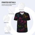 thumbnail image 5 of Fotbe Butterfly Baseball Jersey Shirt for Men and Women, Casual Short Sleeves Button Down T-Shirt-Medium, 5 of 9