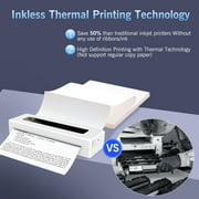 Portable Thermal Printer, Mobile Bluetooth Inkless Printer for Travel Home Use, Support US Letter/A4/8.5x11 Thermal Paper, Compatible with Android iOS Phone & Laptop