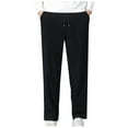 thumbnail image 2 of Sakmal Slim Straight Leg Sweatpants Men's and Big Men's Open Bottom Drawstring Fleece Lined Pants Workout with Pockets Black Mens Sweatpants L, 2 of 5