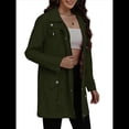 thumbnail image 3 of Abrigo Impermeable con Capucha para Mujer, Ligero y Plegable, Cortavientos Verde M, 3 of 10