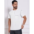 thumbnail image 4 of DARING DIVA Men's Henley Crew Neck Short Sleeve Button Down T-Shirt M White, 4 of 7