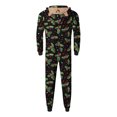 thumbnail image 6 of Odeerbi Christmas Onesie Pajamas for Family Holiday Sleep Jumpsuit Long Sleeve Family Christmas Pajamas Matching Sets Dad Fashion Lattice Print Plush Jumpsuit Sleepwear PJs Set Black, 6 of 6