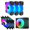 thumbnail image 4 of Ventilador de chasis con control remoto RGB de 12 cm con batería y color mágico, radiador de computadora silencioso con controlador, 4 of 4