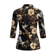 thumbnail image 3 of Uorisanigo Hummingbird Flower Women's Golf Shirt Size 2XL Fashion Women's 3/4 Sleeve Athletic Golf Shirts Versatile Workout Tops Zip Up Collar Quick Dry Outing Wear Workout Sports, 3 of 7