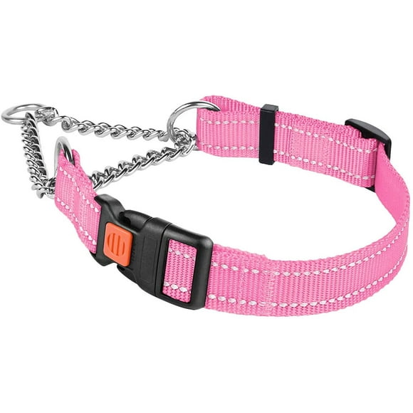 Martingale Dog Collar for Small Medium Large Dogs with Safety Locking Buckle Reflective Adjustable Stainless Steel Chain Dog Collars