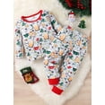 thumbnail image 3 of Bagilaanoe 2Pcs Toddler Baby Girl Boy Christmas Outfits Cartoon Print Long Sleeve Pullover Tops + Trousers 6M 12M 18M 24M 3T 4T Kids Fall Long Pants Set, 3 of 9