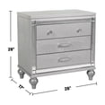 thumbnail image 3 of Simple Relax 2 Drawers Wooden Nightstand with Built-In Wireless Charging in Silver, 3 of 5