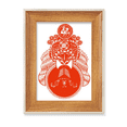 thumbnail image 1 of Red Peking Opera Head Moon Paper-cut Desktop Wooden Photo Frame Display Picture Art Painting Multiple Sets, 1 of 3