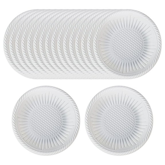 Trianu 50 Pack Small Paper Plates 4" Disposable Dessert Paper Plates Heavy Duty Uncoated Round Cake Appetizer Dinner Tableware for Holiday Wedding Graduation Christmas Party, White
