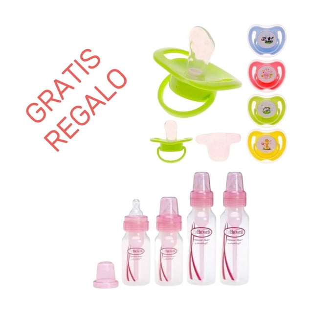 Set Biberones Dr Browns 4 Piezas Rosas regalo sorpresa