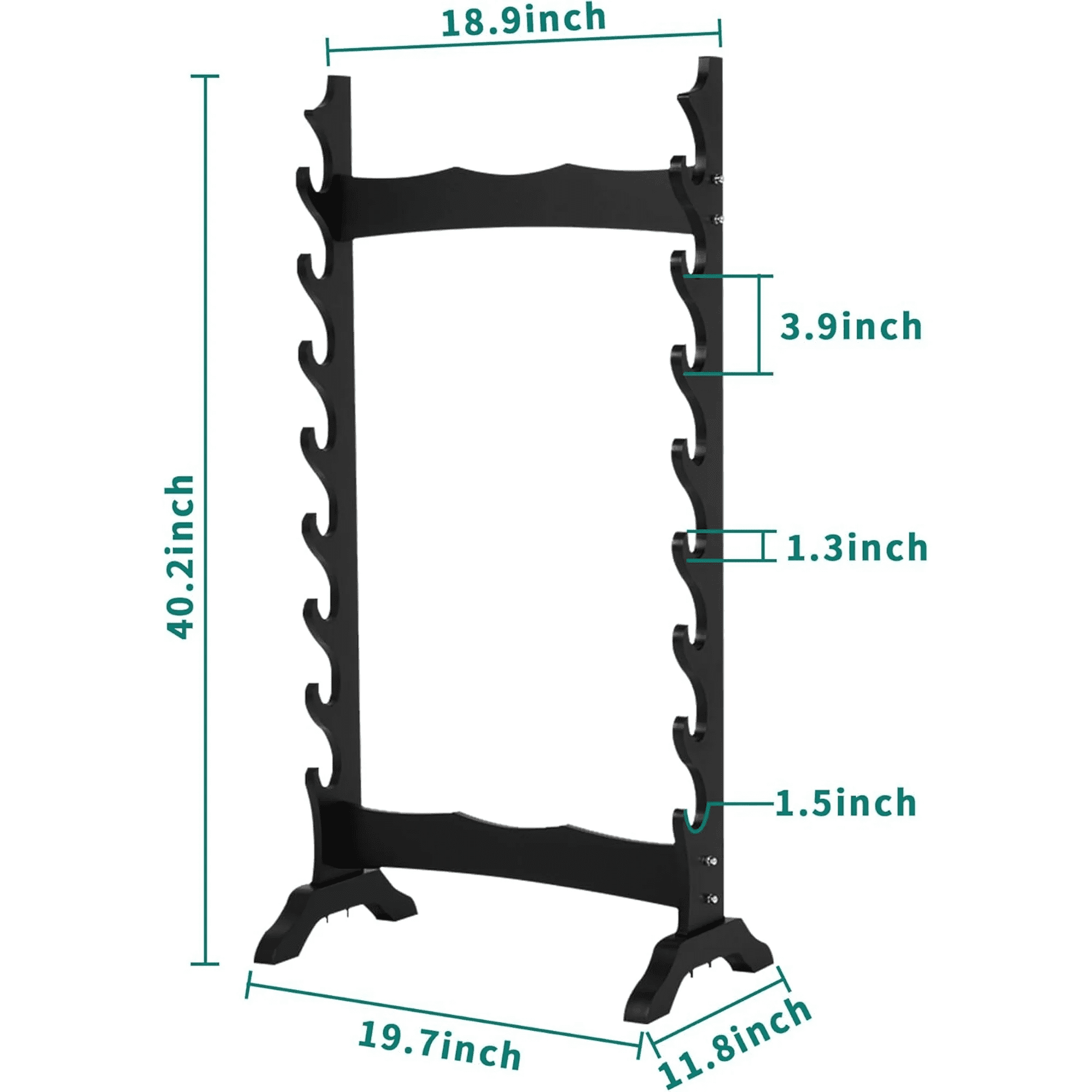 Qunbio 8 Tier Sword Stand, Wooden Japanese Samurai Sword Holder, Sword Display Stand Floor for Katana